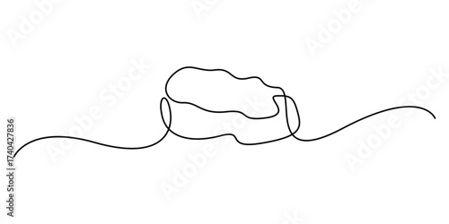 Continuous one line drawing of meat veal vector illustration