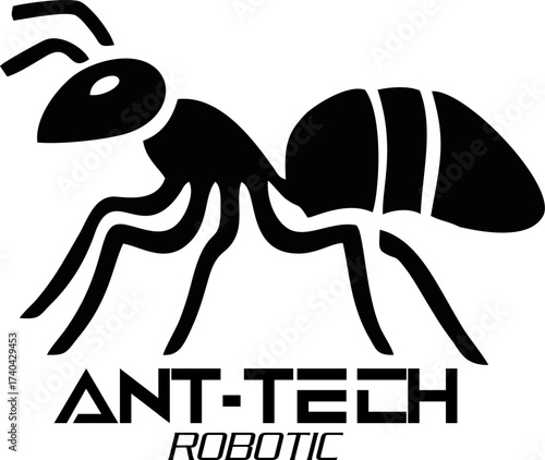 Robotic ant, Metallic insect Robotic, futuristic design, isolated cybernetic ant with glowing accents, robotic insect concept for futuristic
