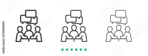 Discussion icon. Thin line icon vector