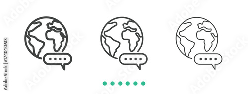 Language icon. Thin line icon vector