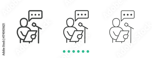 Speech icon. Thin line icon vector