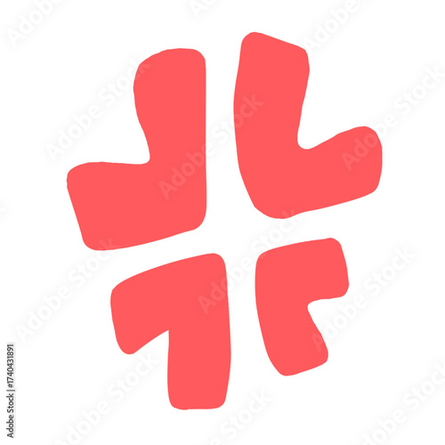 怒っている感情を表す手描きアイコン