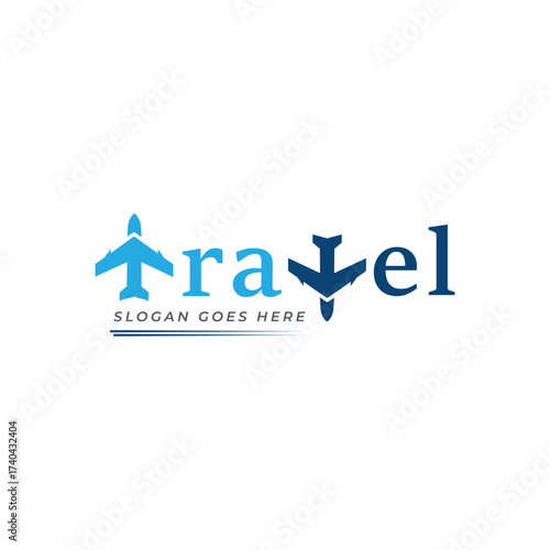 travel air transportation logo vector template
