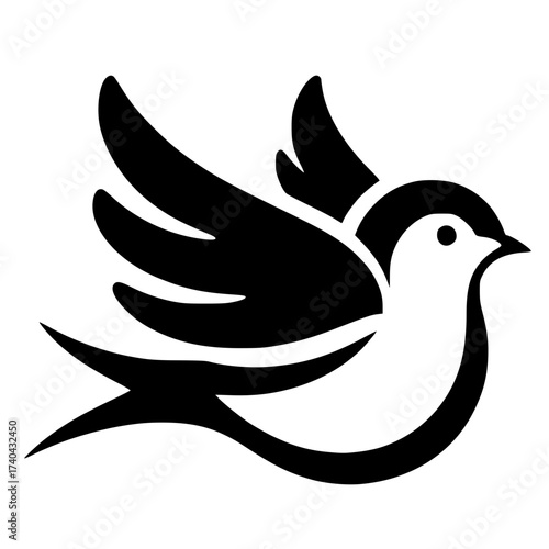 Silhouette of a baby swallow