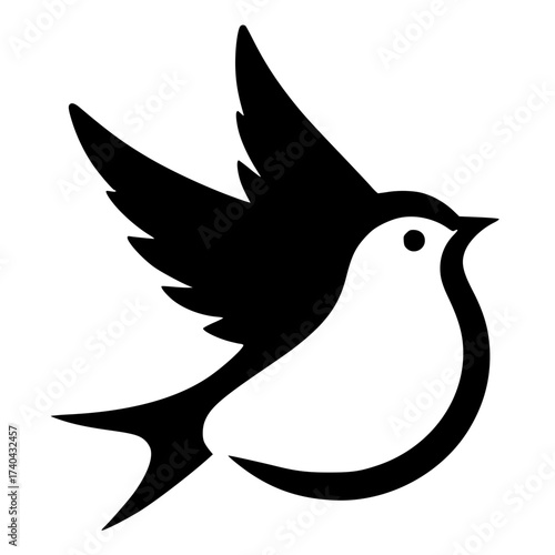 Simple hummingbird logo silhouette vector design