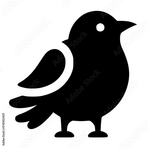Simple crow logo silhouette vector design