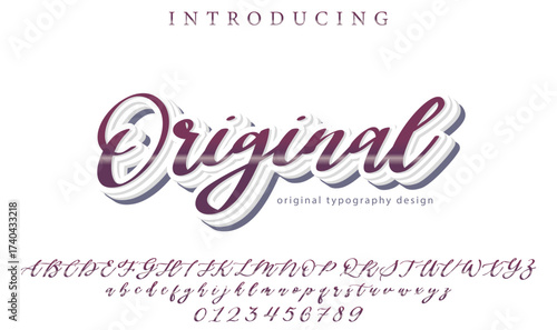 Original - Elegant 3D Script Font with Handwritten Style for Modern Typography and Branding