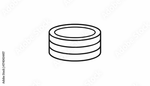 Stack of coins minimalist line drawing simple finance concept high quality professional
