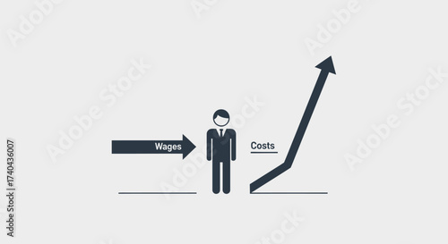 Wages vs Costs A Visual Representation of Financial Strain.