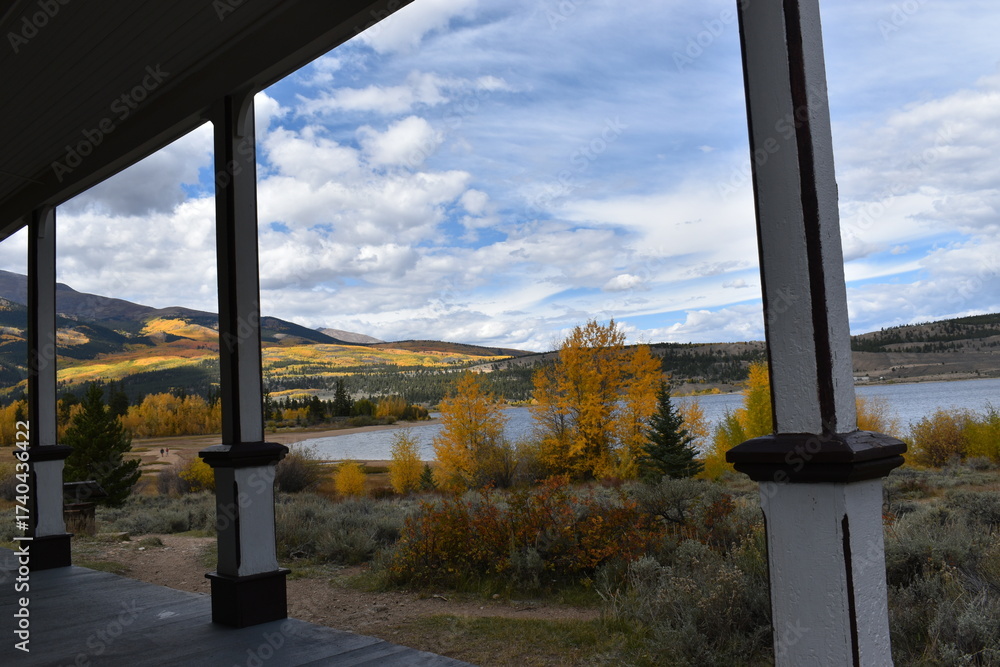 Fototapeta premium Autumn view from porch