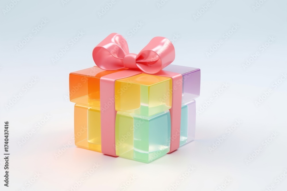 Fototapeta premium Gift box white background celebration anniversary.