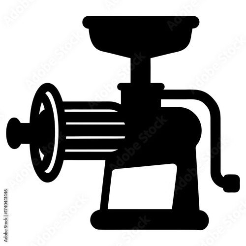 A silhouette of a meat grinder with a sausage stuffer attachment clearly visible, showing its versatility.