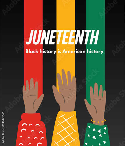 Symbolic illustration showing unity and equality for Juneteenth celebration.