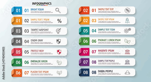 Engaging Infographic Elements for Business Presentations and Data Visualization with Colorful Modern Design and Clear Structure for Impactful Storytelling