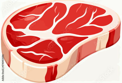 A close up of a piece of meat with a red stripe. The meat is cut in half and the red stripe is visible on both sides