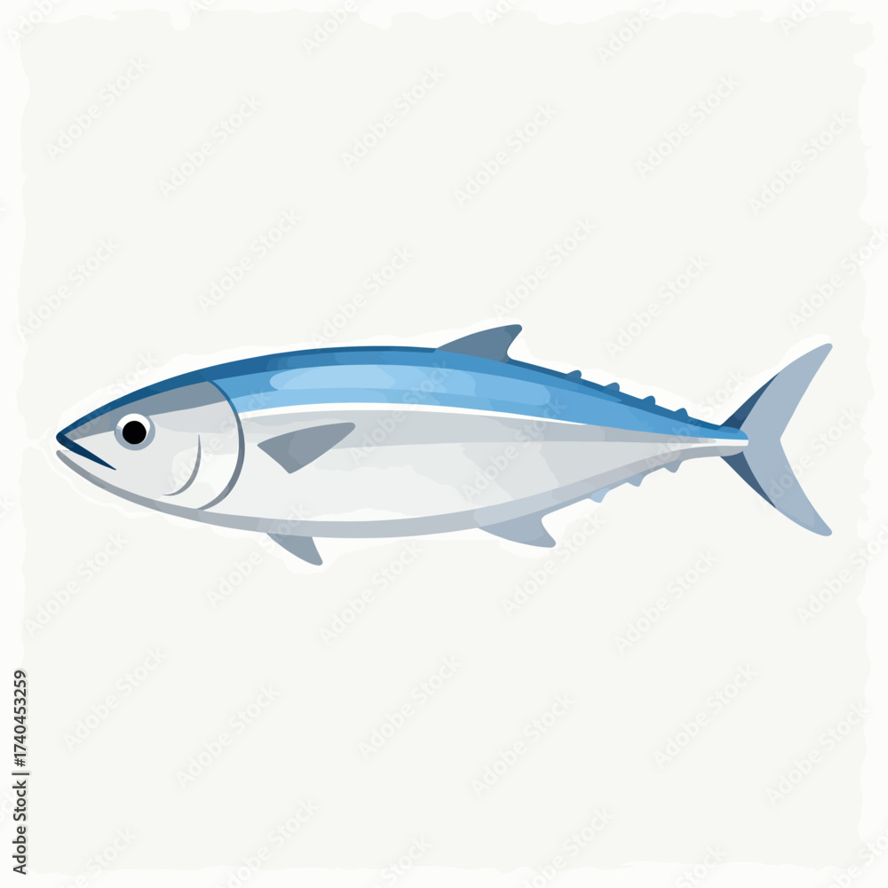 Fototapeta premium A blue fish with a white belly. The fish is swimming in the water