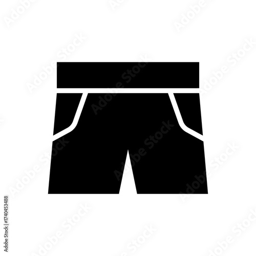Black Shorts Casual Clothing Apparel Flat Icon Simple