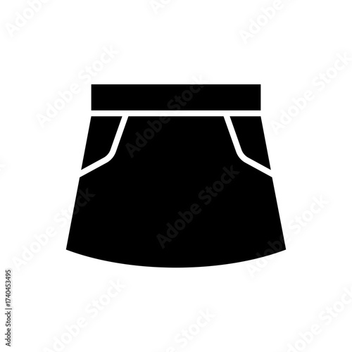 Black Skirt Women's Bottom Clothing Flat Icon Simple