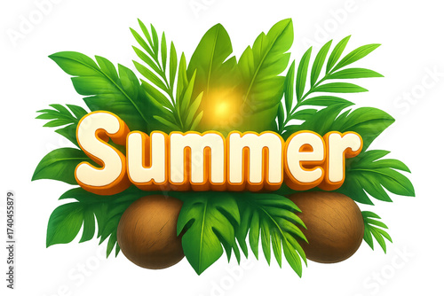 Wallpaper Mural Tropical Summer Vibes with Lush Greenery and Fresh Elements Torontodigital.ca