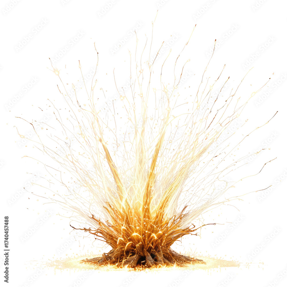 Fototapeta premium Intense, vibrant explosion with light, radiating energy from a core