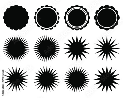 A striking black and white vector icon of a traditional Christmas holly sprig