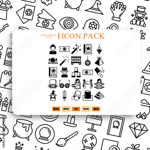 Illustration of magic icon pack 