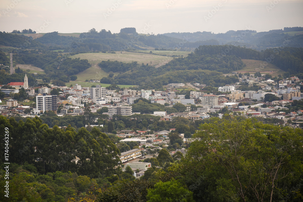 Fototapeta premium Panoramic view of the city of Sobradinho, RS, Brazil