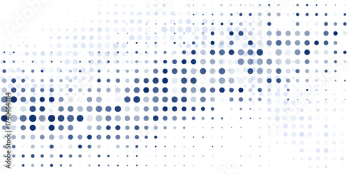 Blue abstract  background with a dot texture and chaotic mosaic ornament. Linear pattern of small dots included. Ideal for banners, posters, websites, and social media frames. Vector illustration