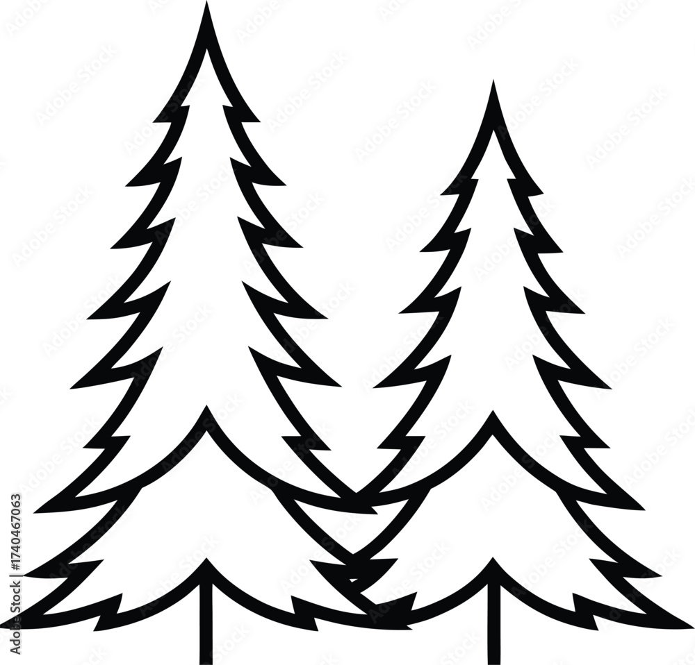 Obraz premium christmas trees set