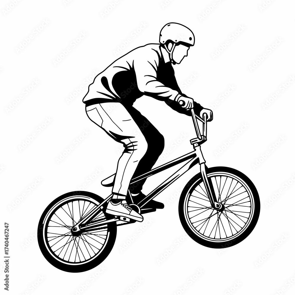 Fototapeta premium BMX Rider Doing a Stunt