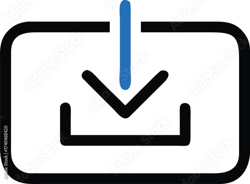 Digital download icon, representing the concept of downloading files or data
