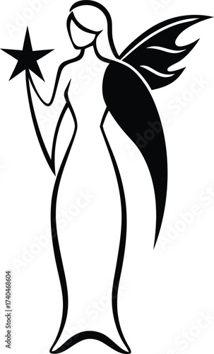 silhouette of a girl in a dress