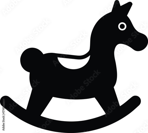 wooden rocking horse isolated