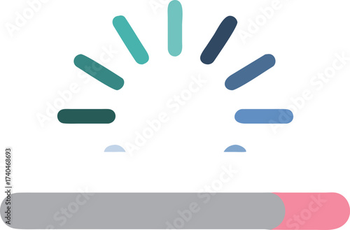 A colorful loading icon with progress bar