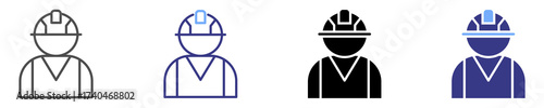 workers icon set multiple style