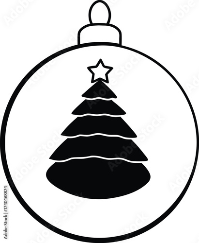 vector christmas tree icon
