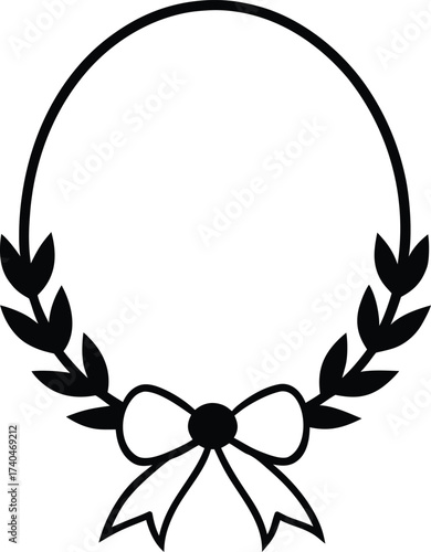 black and white wreath