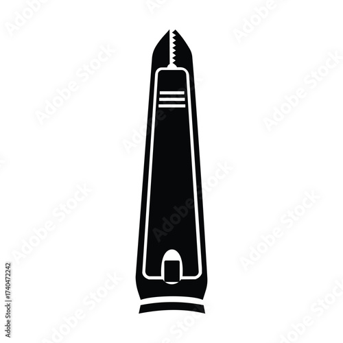 Modern abstract geometric design with a tall tapered shape and fine line details evoking a lighthouse or monument vector