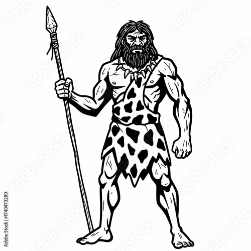 Caveman Hunter with Spear