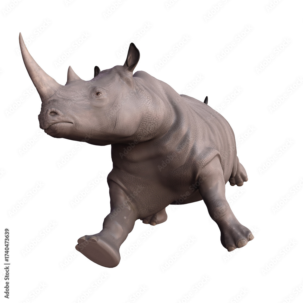 Fototapeta premium rhino isolated on white illustration