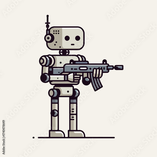 sniper robot vector illustration on white background