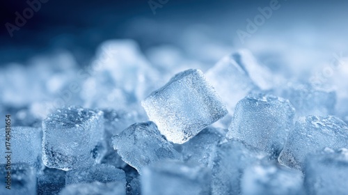 Ice cubes on a dark surface.