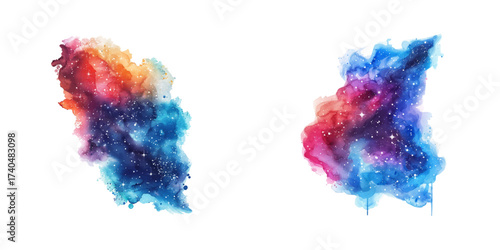 galaxy splash watercolor vector illustration