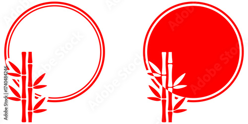 circle shape with bamboo vector. Ideal for oriental design, nature, and environmental themes. This graphic is perfect for designs needing a simple, focused Asian aesthetic with natural elements.	
