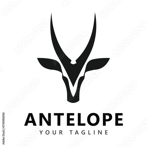 Photography Antelope head logo design wild animals vector illustration