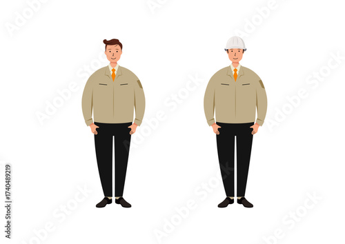 笑顔で元気な現場作業員のイラスト-01