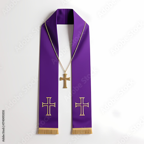 Simple background featuring a priest stole in purple color.