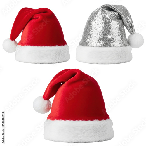 Festive Santa Hats A Trio of Holiday Cheer.