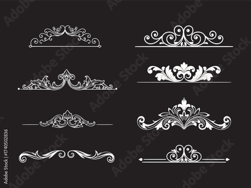 Floral Vintage Divider Ornament Elegant for Graphic Design