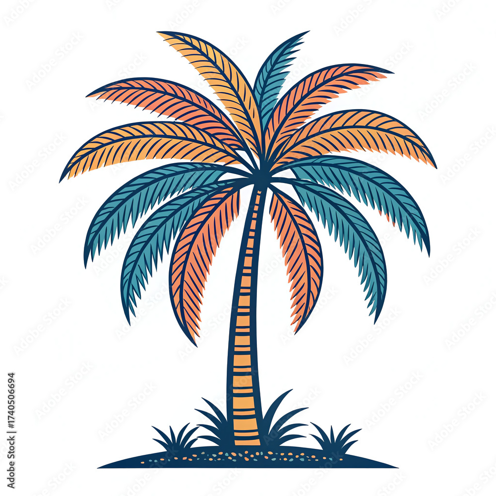 Obraz premium Palm Tree Vector Art Illustration